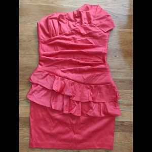 Coral Ruffled Dress